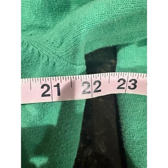 Lands’ End Sweater Mens Size L Green V-Neck Pullover Long Sleeve Knit - Picture 9 of 9